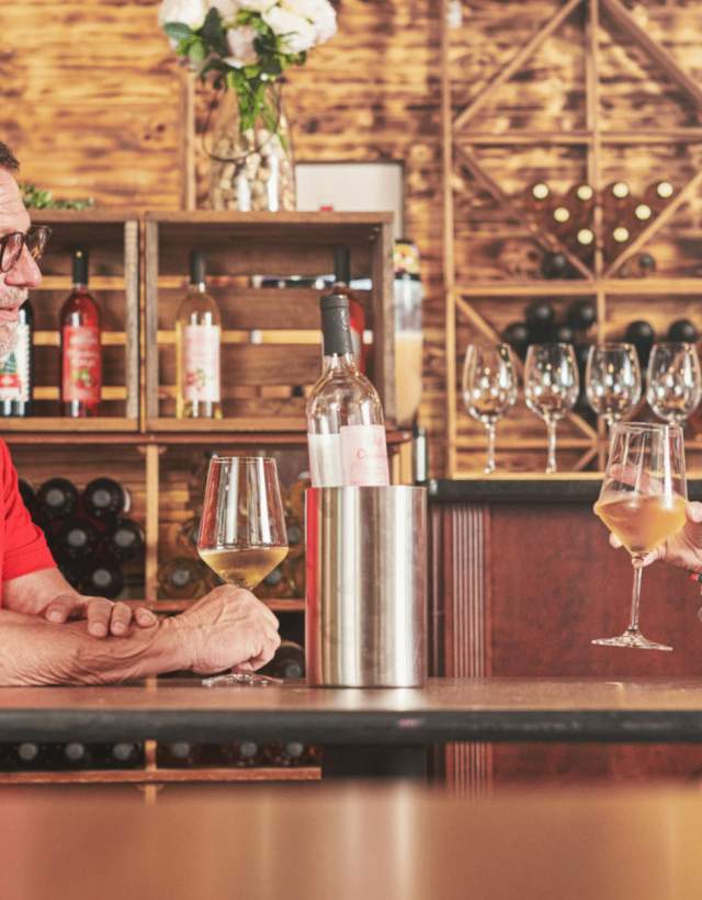 Couple drinking wine