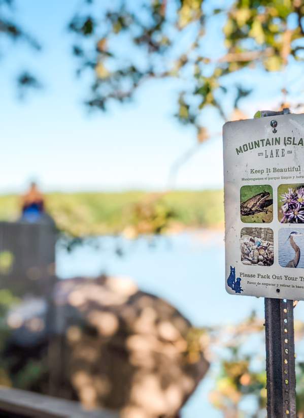 Mountain Island Lake Sign at Latta Nature Preserve