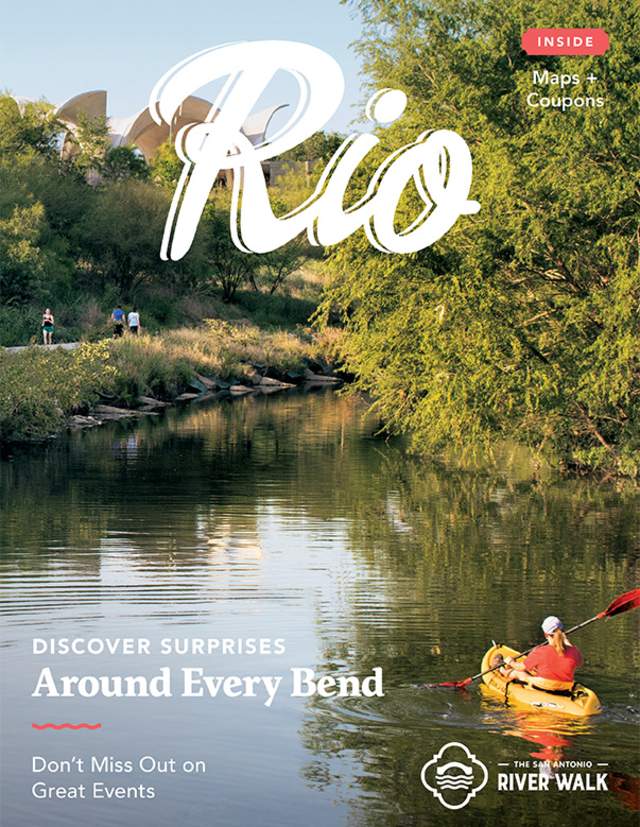 Magazine cover with kayaker on river