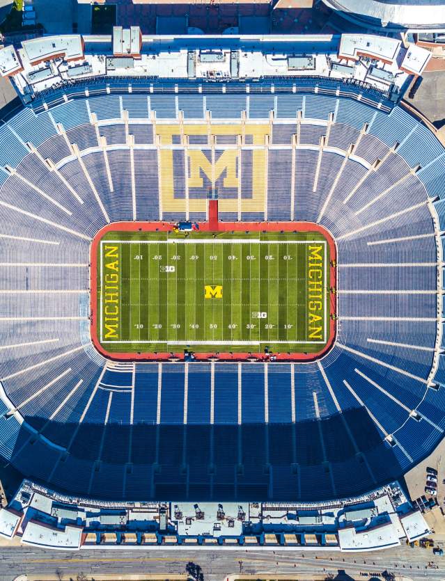 Aerial view of Michigan Stadium