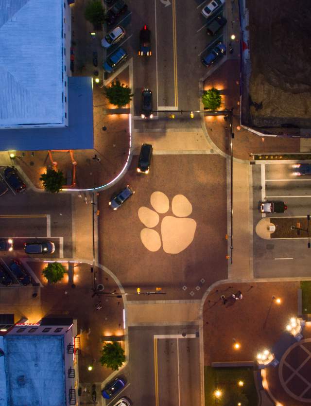 downtown Auburn birds eye view