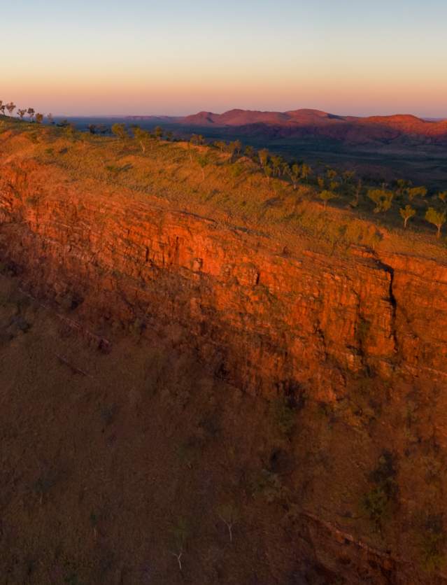 Sunset view of ranges near Kununurra