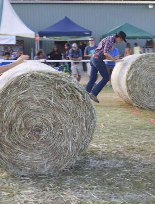 Hay Bale Rolling Competition at Kununurra Ag Show