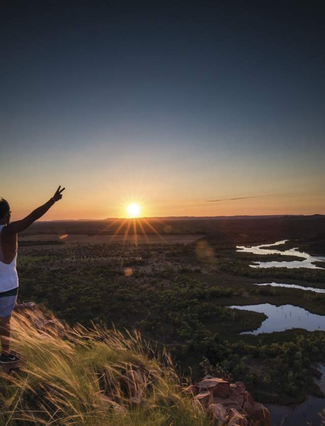 Man overlooking waterways near Kununurra