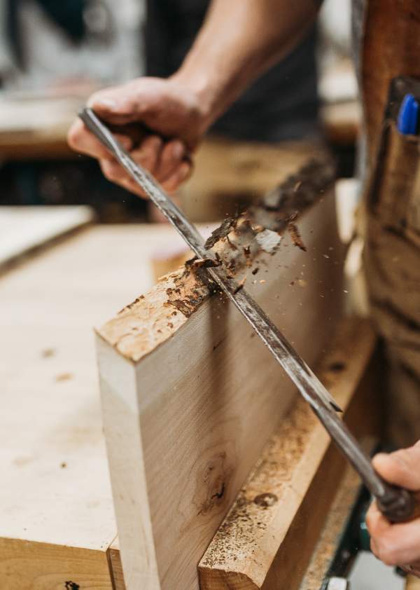 Otter Creek woodworking action shot