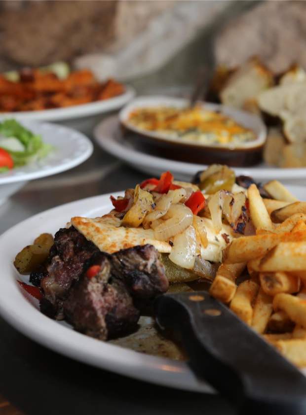 Steak and eggs, french fries