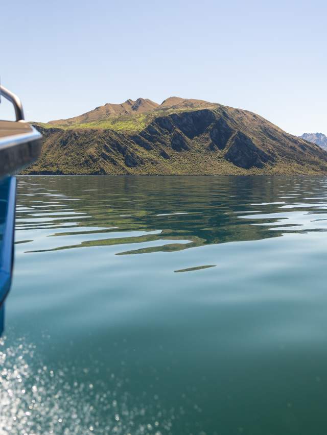 Scenic landscape photo with Catch a Fish boat