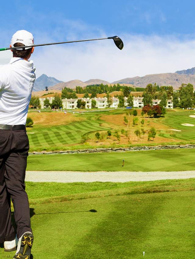 Teeing off at the NZ Open, Millbrook Resort