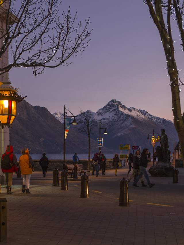 Queenstown town centre by night