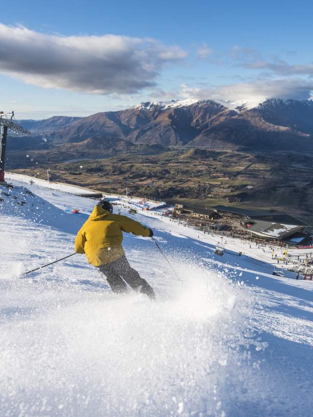 Skiier at Coronet Peak