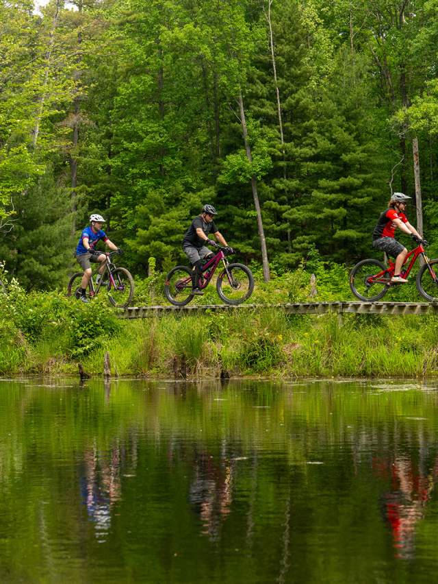 Four Bicyclists at Griffin Bike Park in Terre Haute, Indiana