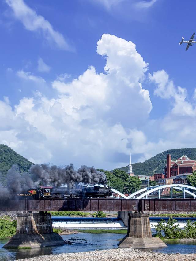 Train Crossing Bridge to Cumberland MD