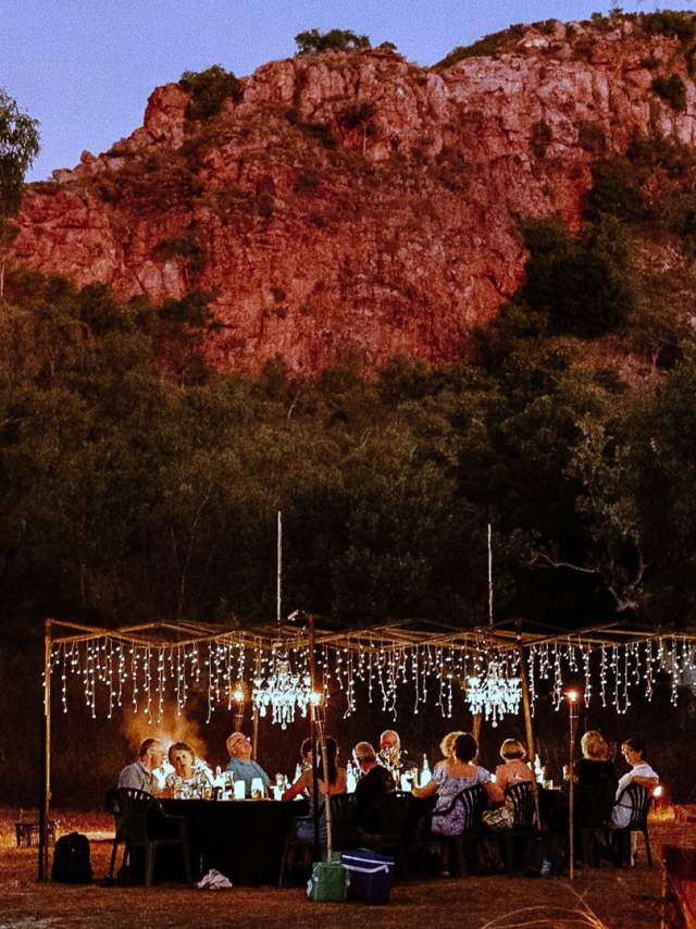 The Gourmet Camp Oven experience at twilight