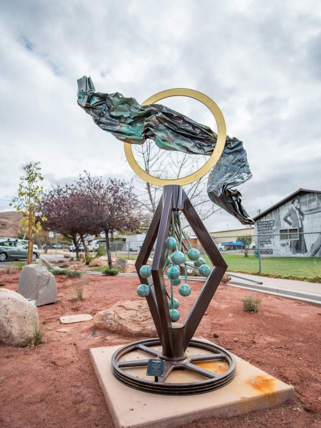 Abstract metal sculpture