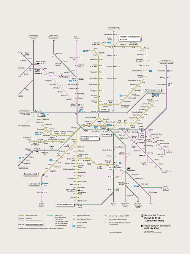 Rail and tram network map