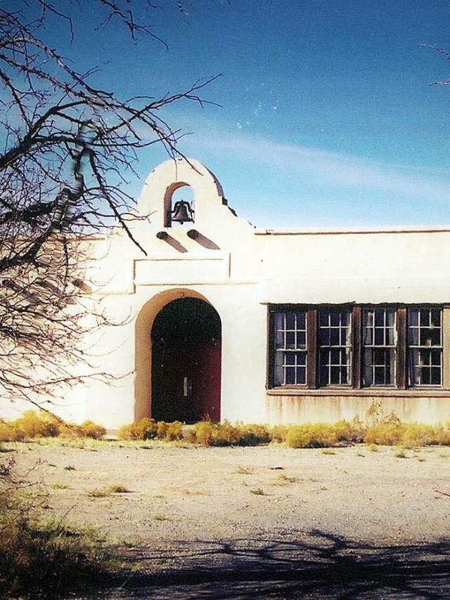 An old mission building in Orogrande, NM