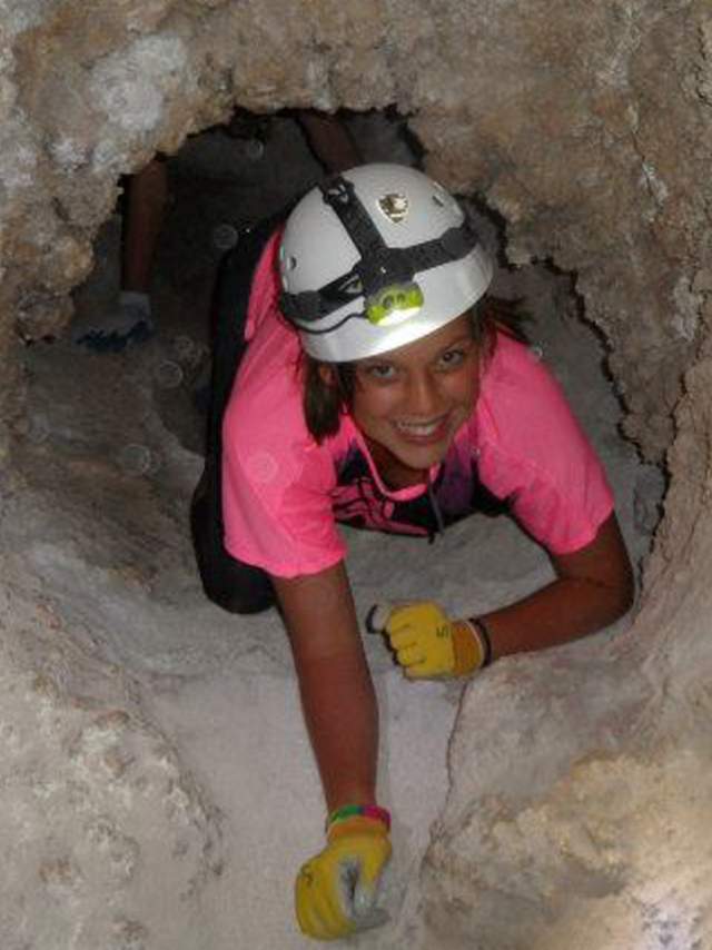 Candlelit lantern tour through a New Mexico cave.