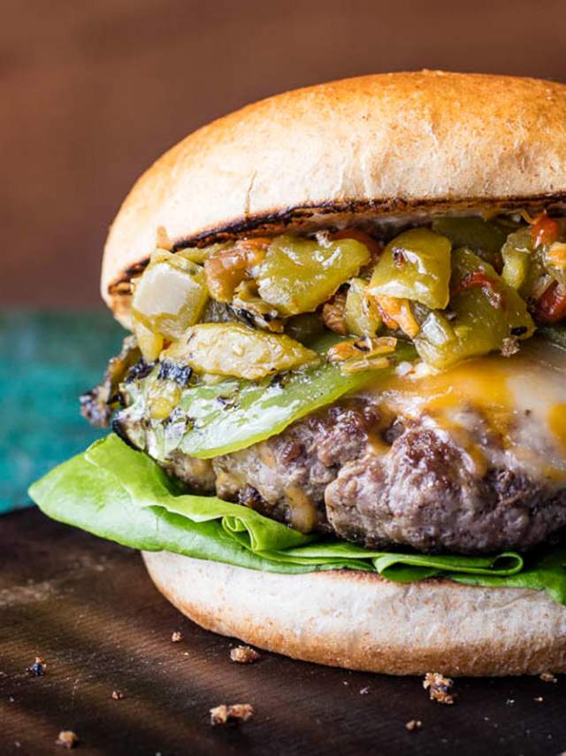Lamb Burger with Green Chile