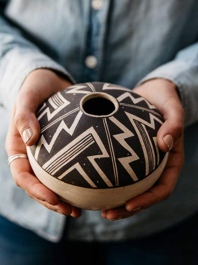 A beautiful handmade ceramic pot from a native artist.