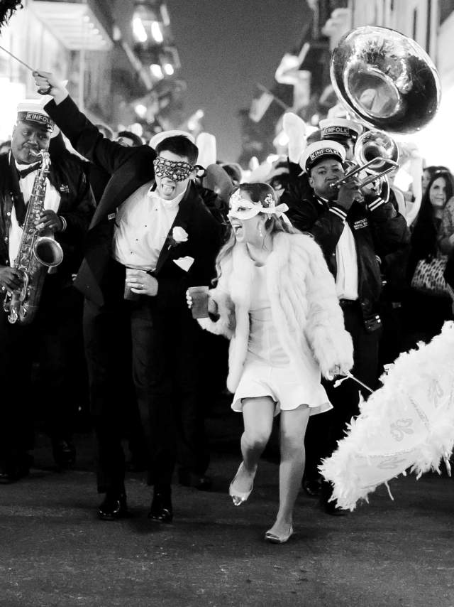 French Quarter wedding second line