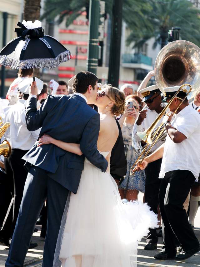 French Quarter bride and groom