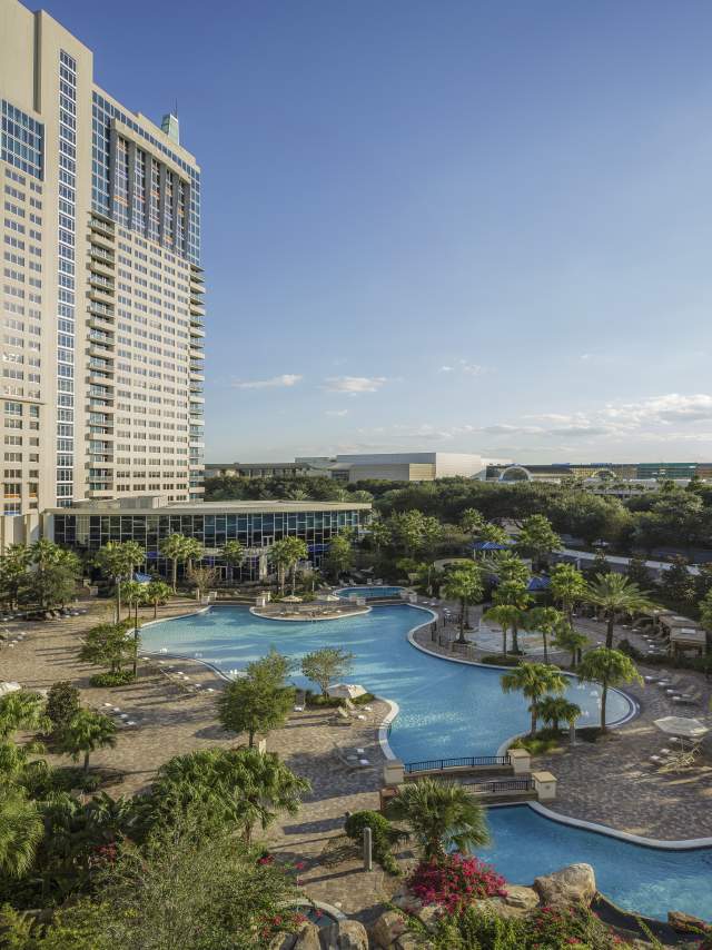 5000x5000 version of overview exterior photo of Hyatt Regency Orlando