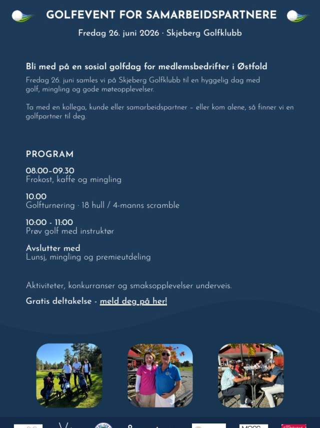 Golfevent for samarbeidspartnere 26. juni 2026