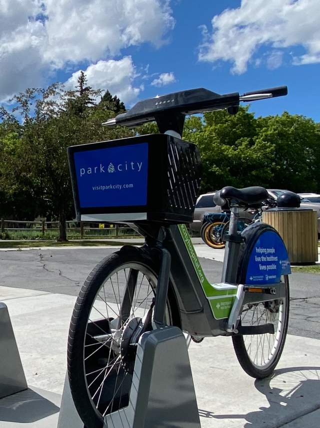 Summit Bike Share ebike at charging station