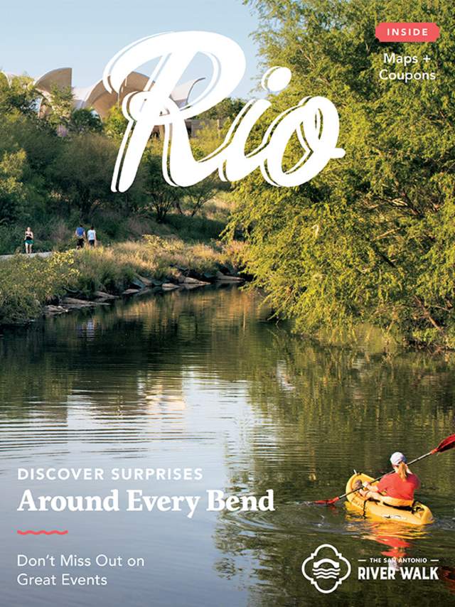 Magazine cover with kayaker on river