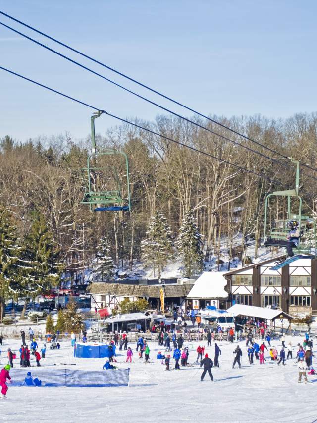 Ski Lift and Lodge At Spring Mountain
