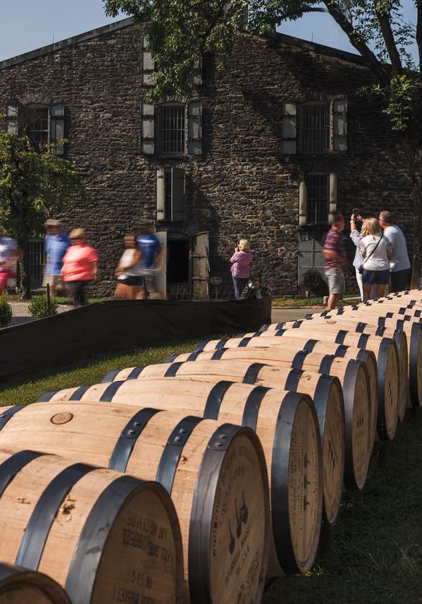 Group of people touring Woodford Reserve Distillery