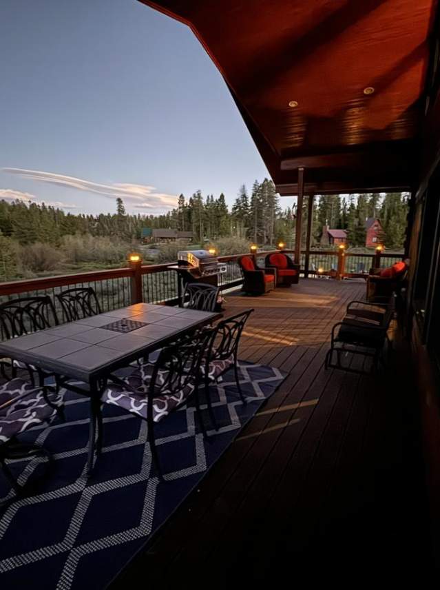 Deck at Majestic River Cabin