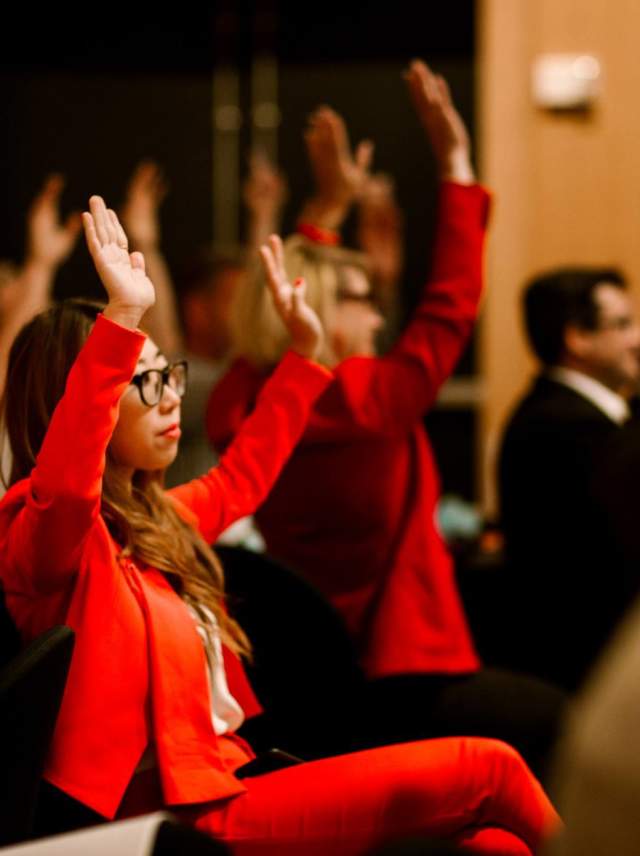 People attending a meeting