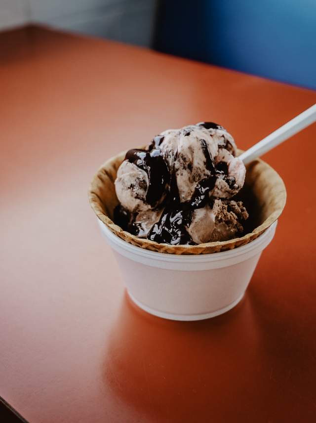 A bowl of ice cream