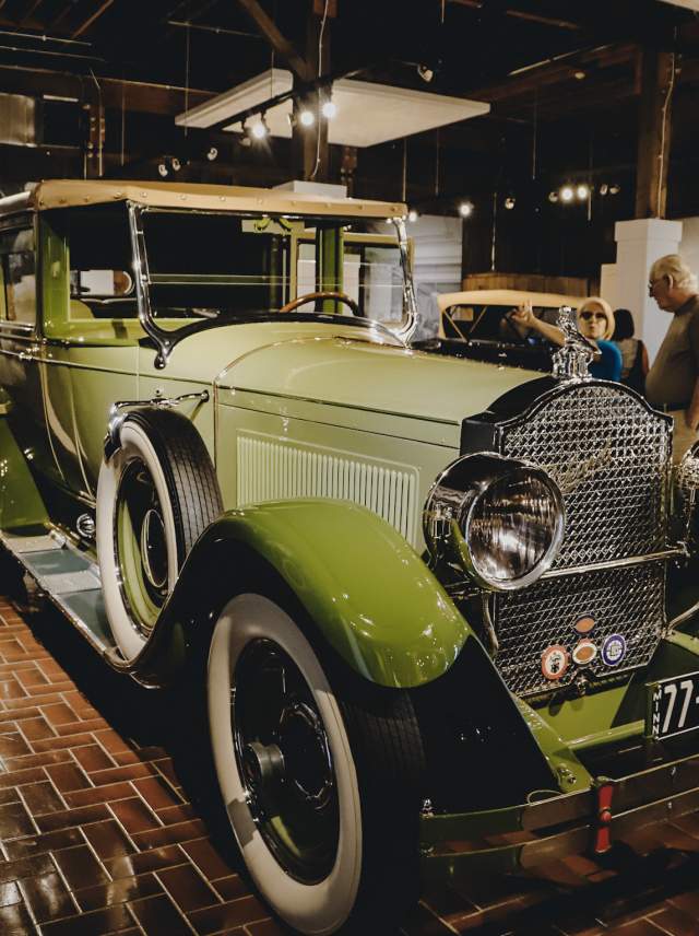 Gilmore Car Museum- green car