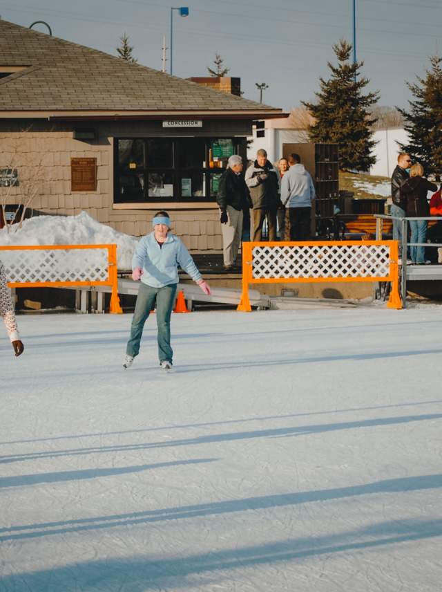 people skating on an ice rink