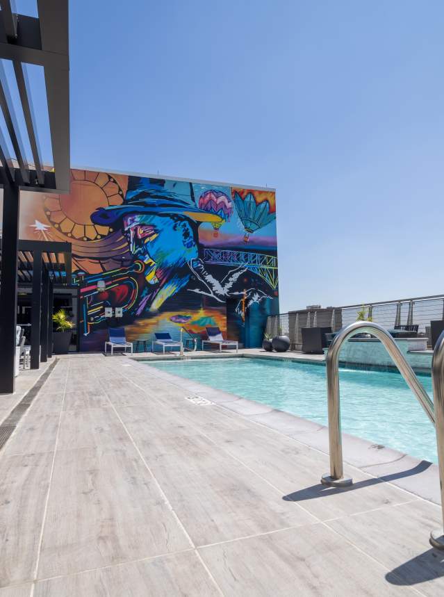 Poolside Mural at Hilton Shreveport by KaDavien Baylor
