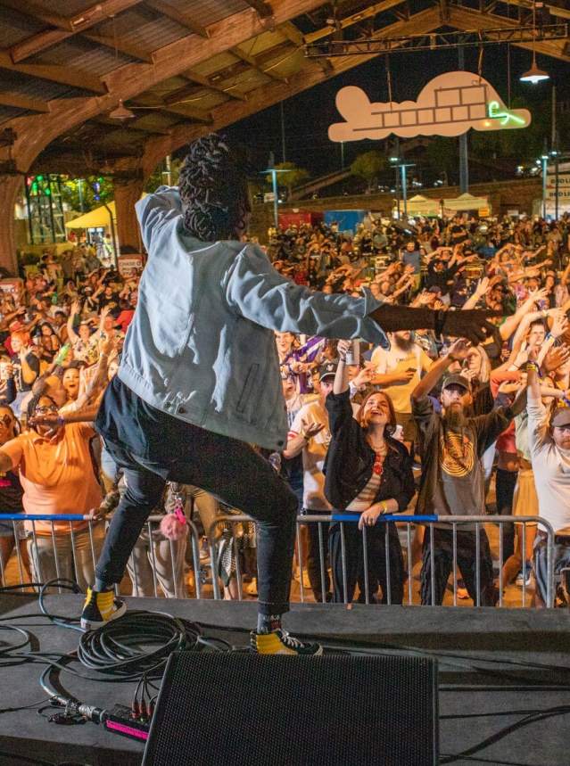 Artist on Stage at Red River Revel Arts Festival