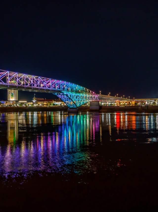 Bakowski Bridge of Lights on the Texas Street Bridge at Night