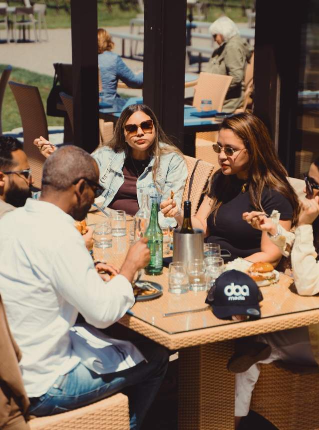 Group of people having lunch