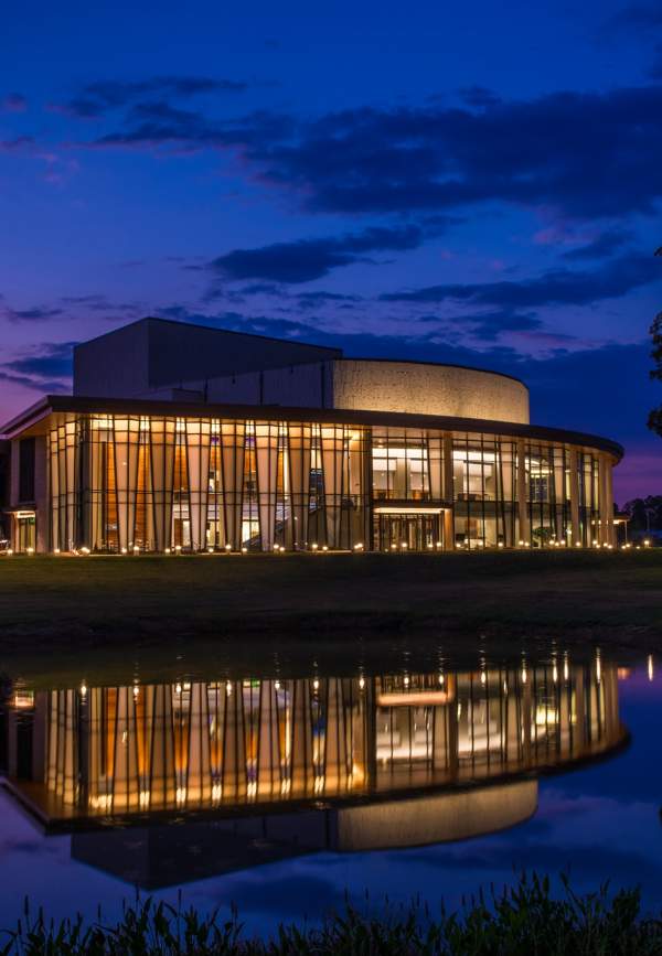 Gogue Performing Arts Center at Night