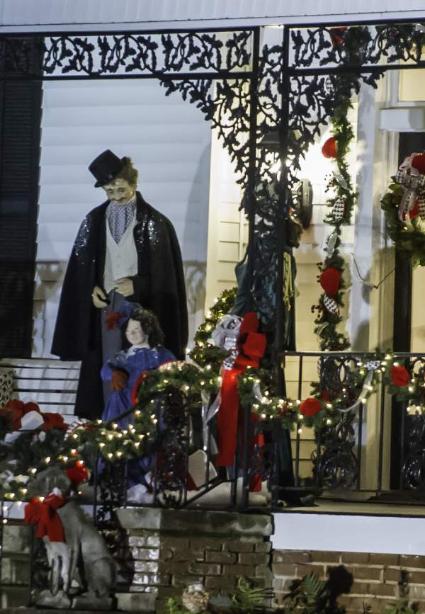 Mr. and Mrs Clause on front porch