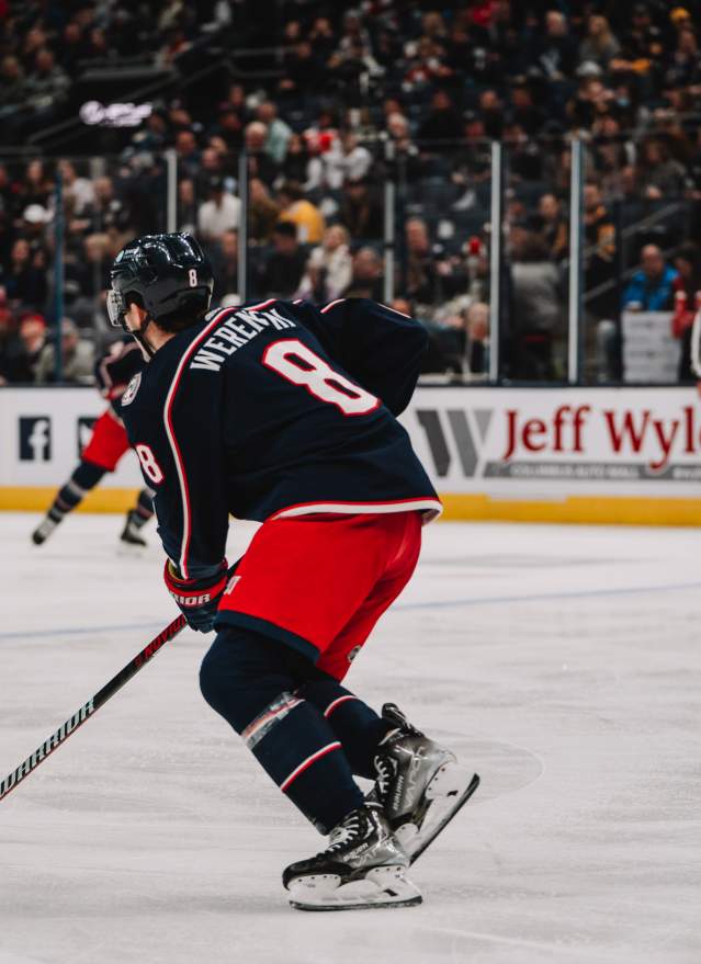 Columbus Blue Jackets player on ice