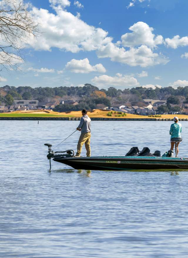 Couple Fishing on Lake Conroe