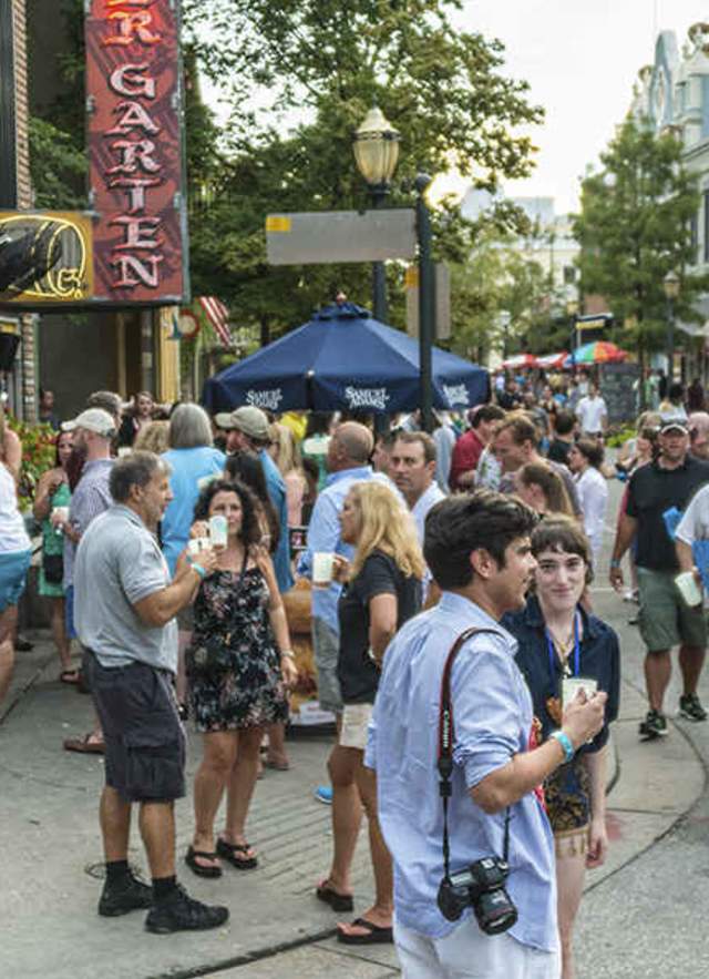 downtown street filled with people