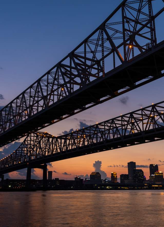 Crescent City Connection Bridge at Night