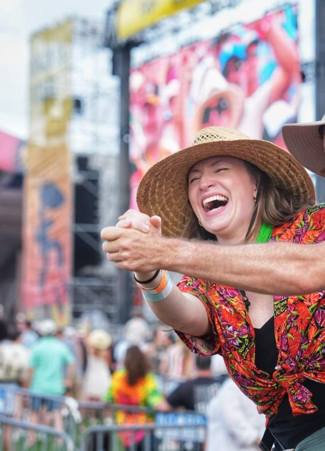Dancing at Main Stage - New Orleans Jazz & Heritage Festival