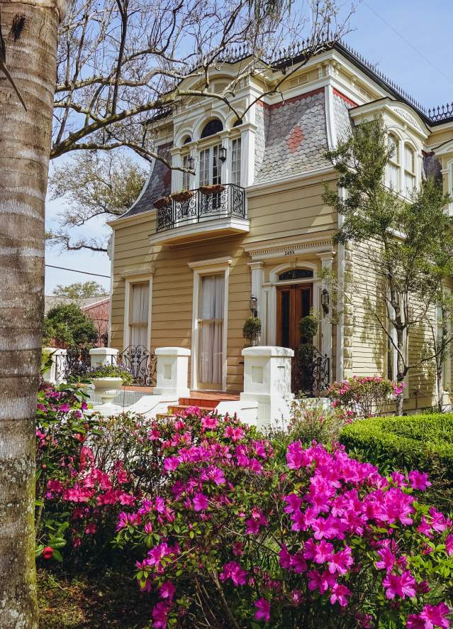 Esplanade Ave & North Dorgenois - Springtime Architecture - Azaleas