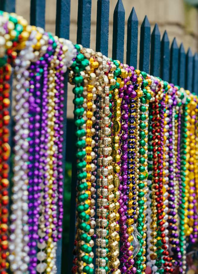 Mardi Gras Bead Fence - Garden District