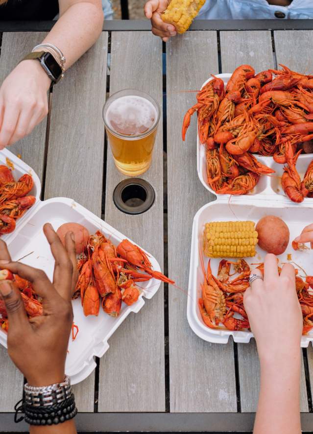 Boiled crawfish in New Orleans